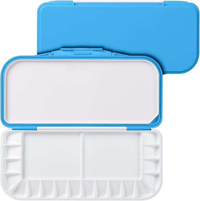 Mr. Pen- Airtight Watercolor Palette with Lid, Blue, 18 Wells and 2 Mixing Areas, Empty Watercolor Palette, Paint Pallet with Lid, Folding Paint Tray