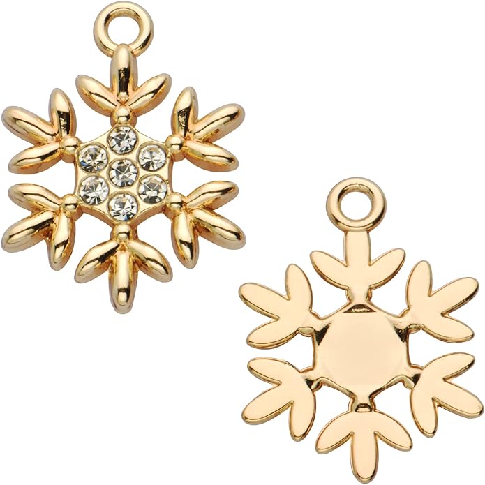 Pack of 20 Rhinestone Charms Gold Plated Pendants Pave Crystal Accessories for Necklace Bracelet Jewelry Making DIY Crafting