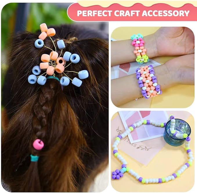 iooleem pony beads(8000pcs macaron candy), beading supplies, friendship bracelets making, king size