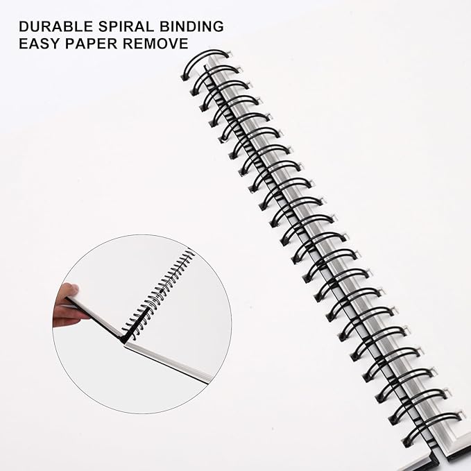 8.5x11inches Hardbound Sketch Book, Spiral Bound Sketch Pad, 80-Sheets 90gsm Inner Paper, Acid Free Drawing Art Paper, Prefect Works with Kids and Adults