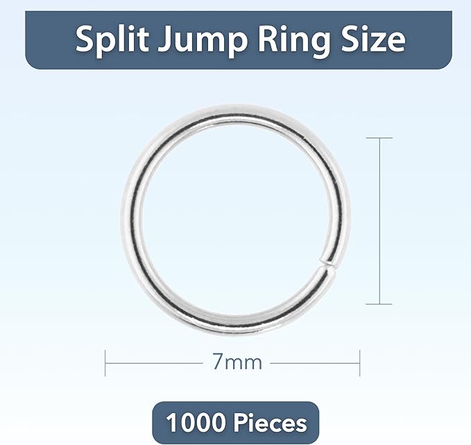 Mandala Crafts Assorted Silver Color Jump Rings Jewelry Findings Metal O Rings for Jewelry Making Supplies - 1000 7mm Small Open Jump Rings Kit for Necklace Earring