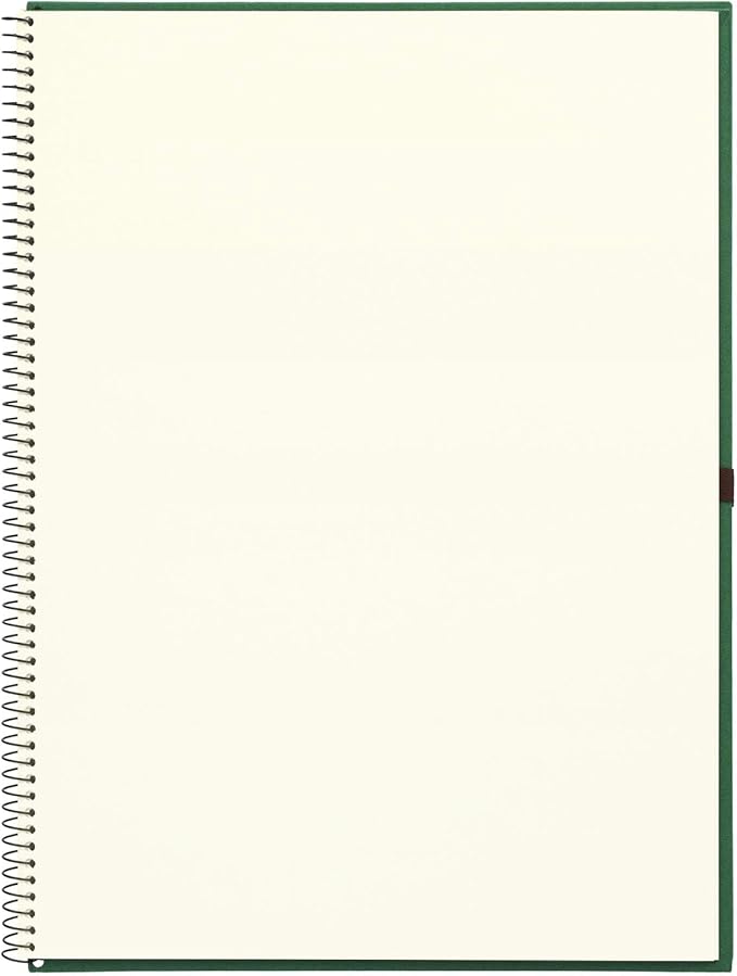 Maruman VifArt Watercolor Artbook- Premium Medium Watercolor Paper, Natural White, F4, 13.5" x 10.35", 15 Sheets/ 30 Pages, Reinforced Cover Sketchbook for Watercolor & Mixed Media, Green