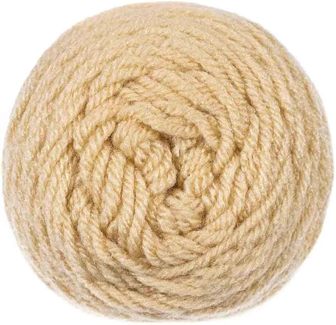 Craft County Size 4 (Medium) 100% Acrylic Fiber Yarn – Variety of Color and Pattern Options – for Crochet, Knitting, and Weaving (Buff)