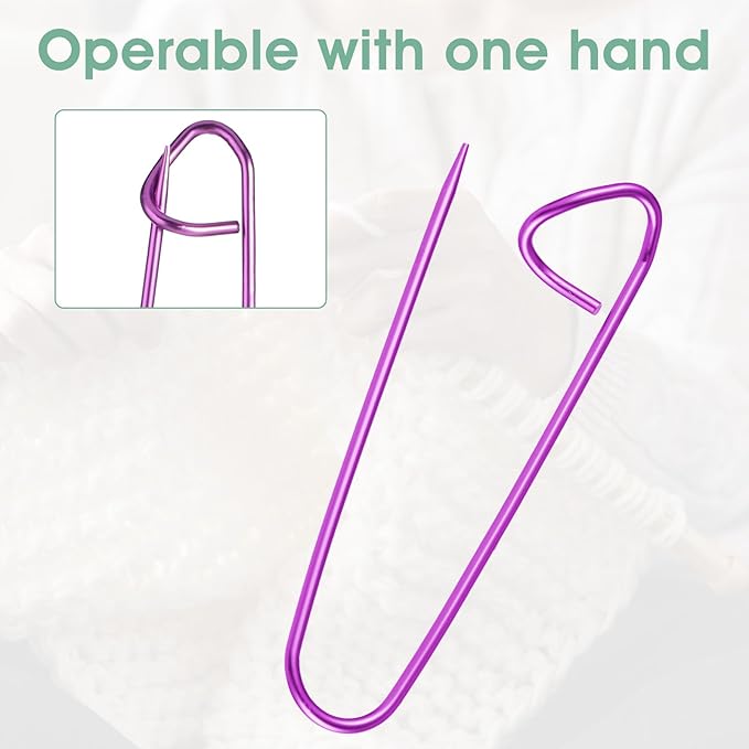 LXUEJIE 12 Pcs Knitting Stitch Holders, Aluminum Yarn Stitch Holder 6 Sizes Knitting Crochet Hook Colorful Crochet Stitchs Holders Practical Knittings Needle Holder for Quilting Sewing Knittings