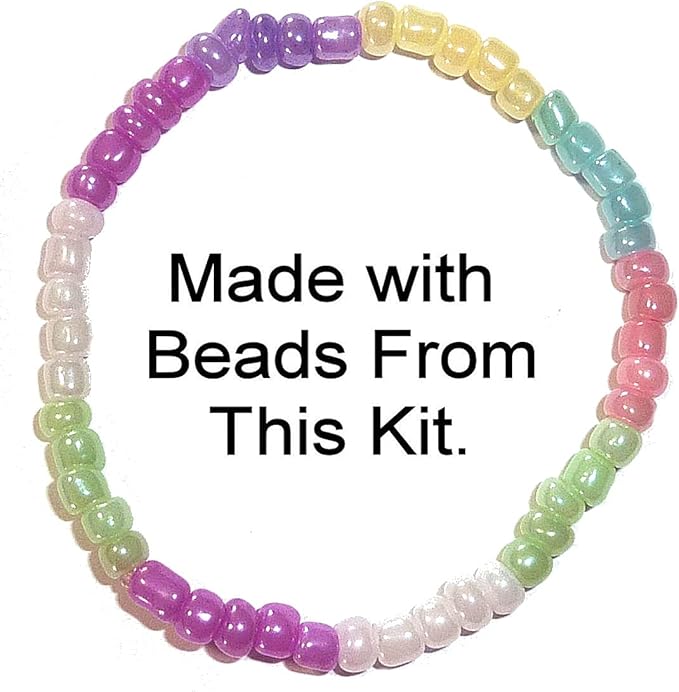 Seed Beads 6/0 4mm Glass Pony Beading DIY Craft Jewelry Making Assorted Mixed Colors, Large Bulk Set of Beads (Pastel Colors 3/4 Pound)