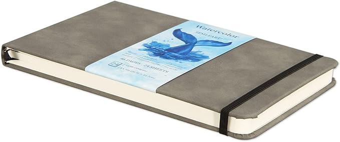 SEMLEART Watercolor Sketchbook Journal for Painting, Watercolor Paper 140 lb/300GSM，24 Sheets, 5x8 Inches, Travel Notebook for Art Painting, Mixed Media, Drawing
