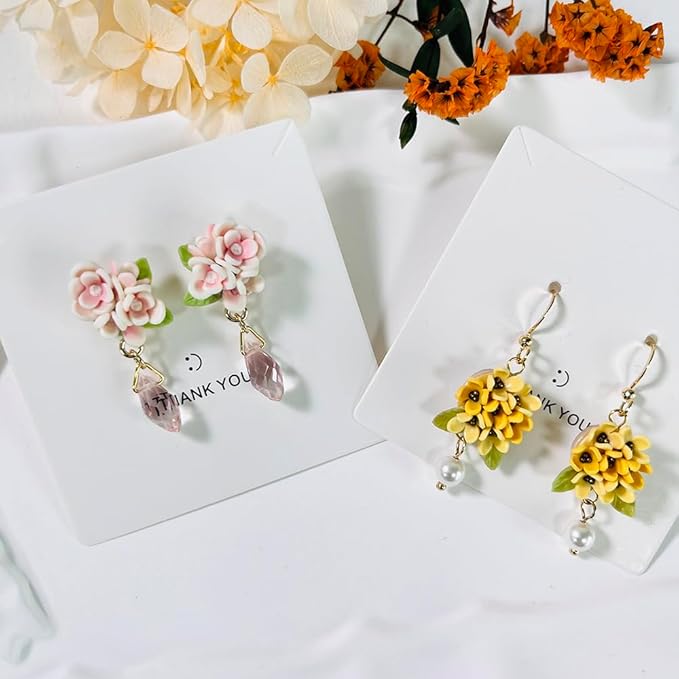 Xaekicr 4pcs Mini Flower Polymer Clay Cutters – Clay Earring Cutters for Floral Jewelry, Polymer Clay Molds for Handmade Accessories, Clay Tools for DIY Crafting