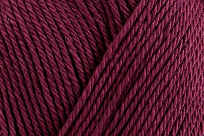 1 Skein/Pack Schachenmayr (SMC) Catania Originals Yarn, Each Ball 1.76 Oz (50gr) / 136 Yards (125 m), 100% Mercerized Cotton for Knitting and Crochet Yarn, Sport Weight, 394 - Burgundy