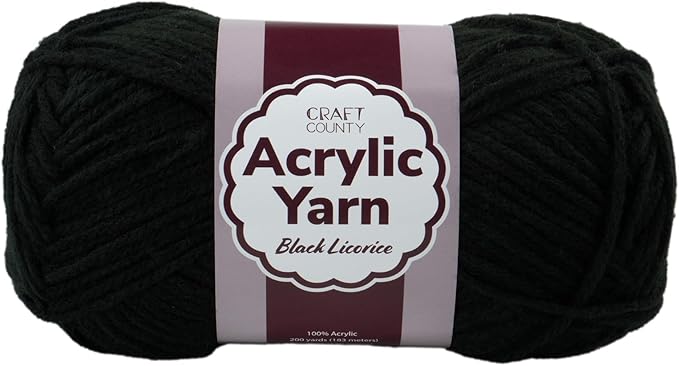 Craft County Medium 4 Acrylic Yarn – 200 Yards of Super Vibrant Yarn for Blankets, Scarves, Hats, & More!