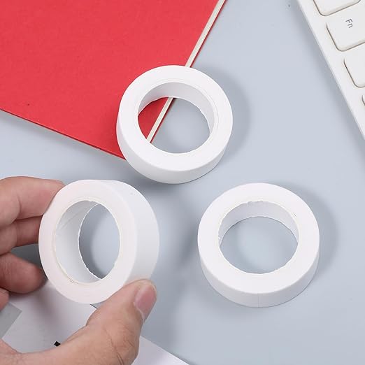 3 Rolls White Washi Tape Self-Adhesive Decorative Painters Tape 32 Feet x 0.6 Inches White Masking Tapes for DIY Scrapbooks Journals Crafts