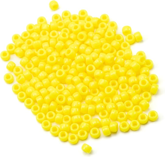 Gxueshan 1000 Pcs Acrylic Pony Beads 6x9mm Bulk for Bracelet Necklace Jewelry Making Earring Hair Braiding Kandi Beads