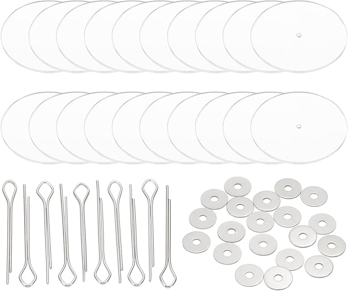 PATIKIL 55mm Doll Joints, 10 Set Removable Cotter Pin Joints Connector and Acrylic Tray for Bear Limbs Making Head Joints DIY Crafts Accessories