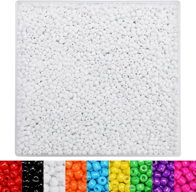 IOOLEEM White Glass Beads, 4000+pcs 3mm, for Jewelry & Bracelets