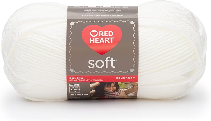 Red Heart Soft White Yarn - 3 Pack of 141g/5oz - Acrylic - 4 Medium (Worsted) - 256 Yards - Knitting/Crochet