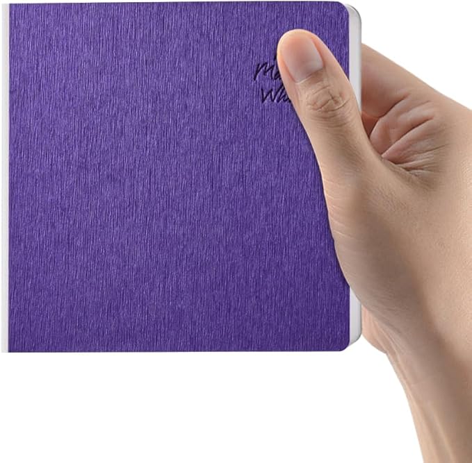 Mifuner Purple Hardcover Sketchbook Square Hardbound Sketch Journal 4.7 x 4.7 Inch 42 Sheets Art Book 250GSM Ultra Smooth Paper Ideal for Pencils,Water Color Pen,Marker Pen