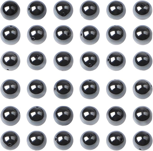 bymitel 4mm natural hematite metallic round beads gemstones genuine with 210pcs diy jewelry making unisex (4mm 210pcs, hematite)