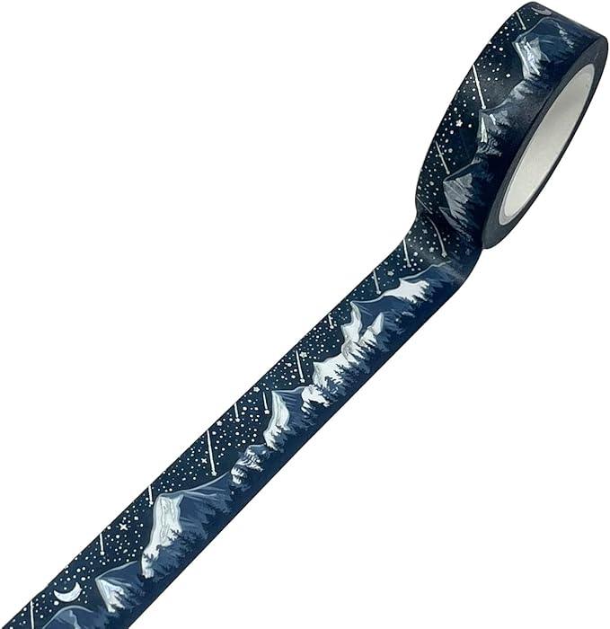 allydrew Gold and Silver Foil Washi Masking Tape, 15mm x 10M, Meteor Shower