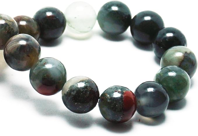 Natural Stone Beads Gemstone Beads for Jewelry Making - 8mm Round Loose Beads for Bracelets(44-47pcs, African Bloodstone)
