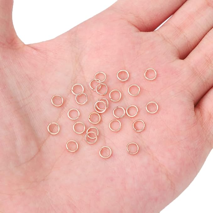Rose Gold Plated Jump Rings Non Tarnish 5mm 400pcs for Jewelry Making Findings