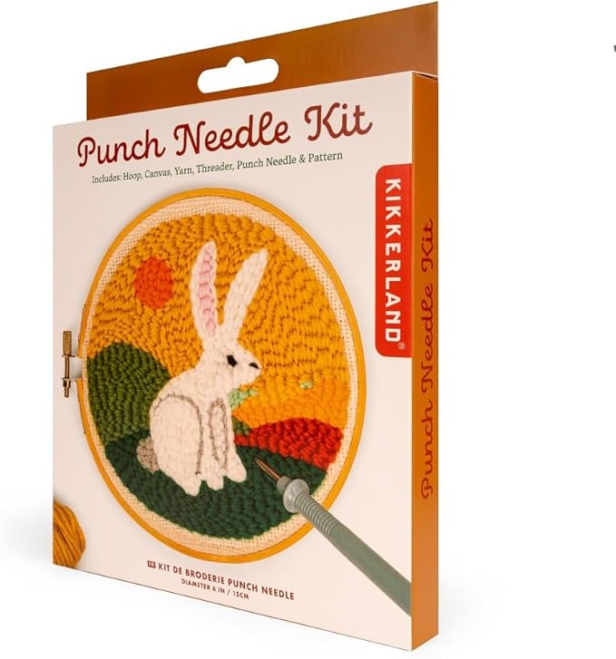 Kikkerland Punch Needle - Hare - Includes Everything Needed