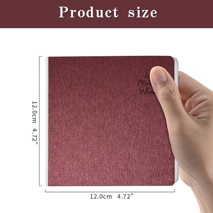 Mifuner Dark Red Hardcover Sketchbook Square Hardbound Sketch Journal 4.7 x 4.7 Inch 42 Sheets Art Book 250GSM Ultra Smooth Paper Ideal for Pencils,Water Color Pen,Marker Pen