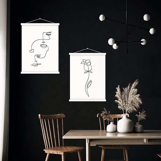 24x36 24x18 24x32 Poster Frame, Magnetic Light Wood Wooden Frame Frames Hanger for Photo Picture Canvas Artwork Wall Hanging (1 Pack, 24", White)