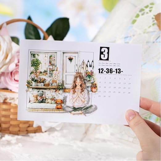 Transparent PET Window Garden Plant Flower Stickers Tape for Journaling, 6 Rolls Assorted Spring Themes Decorative Tape Set for Scrapbooking, Junk Journal Supplies, Bujo, DIY Arts Crafts