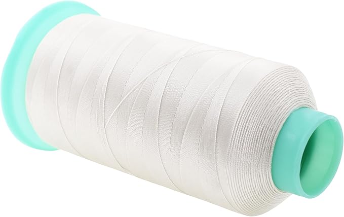 Mandala Crafts Size 69 210D T70 Bonded Nylon Thread - Off White 1500 YDs Tex 70 Heavy Duty Sewing Threads for Leather, Jeans, Weaving, Outdoor Marine Upholstery
