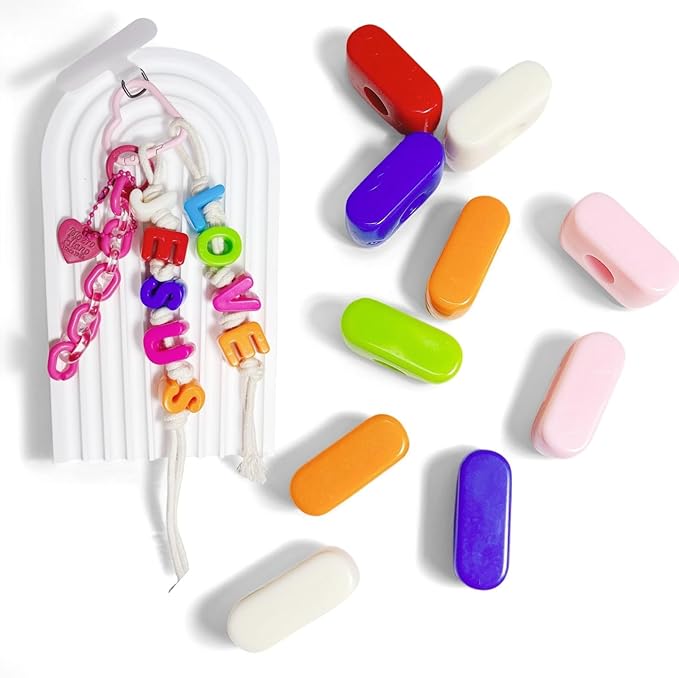 Maerolre 20Pcs Large Letter Beads, 20mm Big Acrylic Bubble Alphabet Beads, Colorful Plastic Beads for DIY Keychains, Jewelry Making, Phone Crafts Projects- I