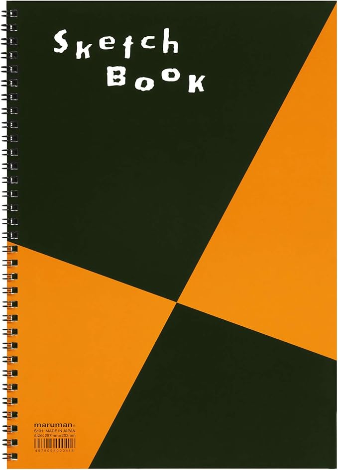 Maruman ZUAN Sketchbook, A4, 8.27" x 11.69", Classic Drawing Paper Sketchbook Pad, 24 Pages of Acid-Free Textured Paper for Sketching, Durable Twin-Wire Binding, Made in Japan