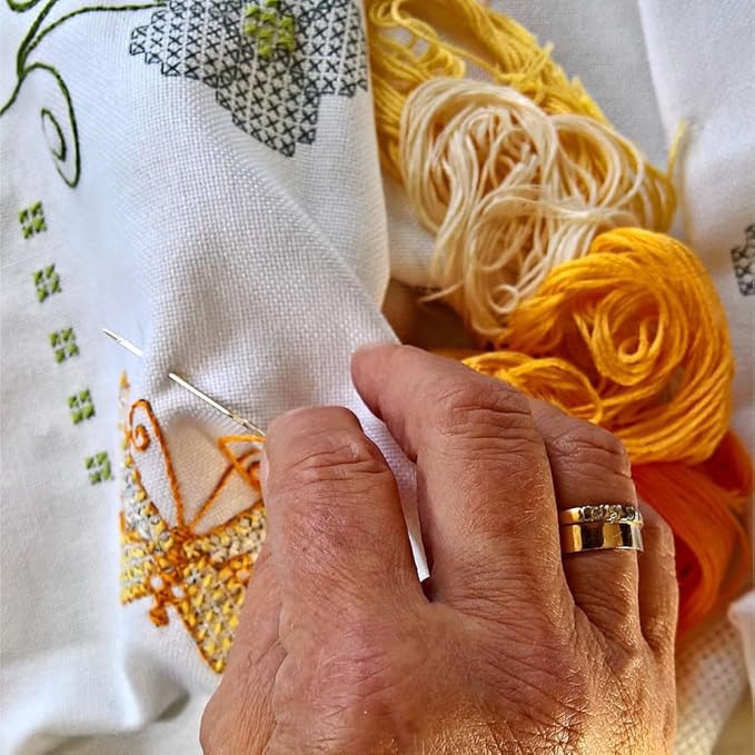 12 Skeins 6 Ply Variegated Embroidery Floss Orange Gradient Crewel Friendship Bracelet String Bulk Cross Stitch Floss Yarn Thread Bulk for Jewelry Making Hand Sewing Stitching Crafts DIY