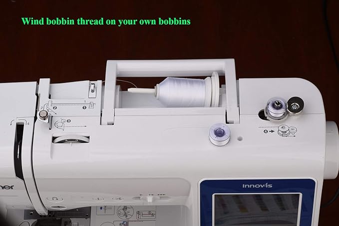 Simthread 4 White 2 Black 60WT Sewing Bobbin Fill Machine Embroidery Thread - 1500 Meters Spool Each…