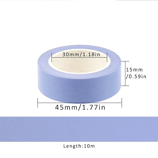NatSumeBasics 3 Pastel Washi Tapes Solid Light Purple Washi Tape 32 Ft. Decorative Masking Tape Self-Adhesive Craft Tapes for Packaging Decor Scrapbooks DIY Gift (Light Purple)