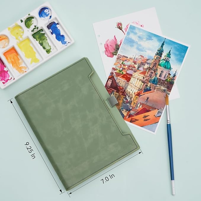 Lightwish Watercolor Sketchbook,100% Cotton Acid Free Watercolor Journal,300gsm/140lb Hot Press Watercolor Paper for Artists,Adults,Students,20 Sheets,9.25 * 6.3 Inches