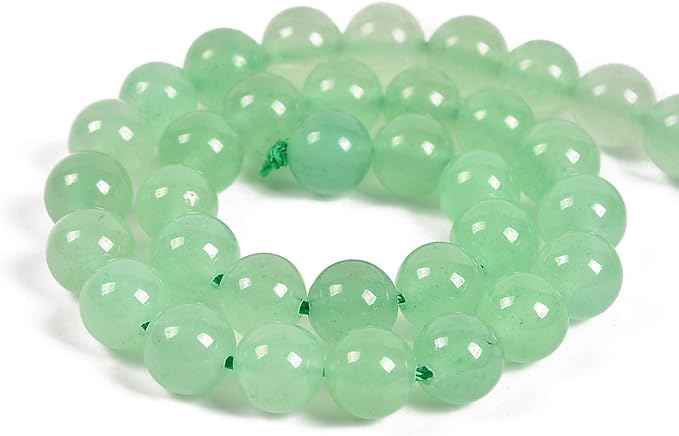 90pcs 4mm Natural Green Aventurine Gemstone Round Spacer Loose Stone Beads for Jewelry Making 15.5" 1 Strand (Green Aventurine, 4mm 90Beads)