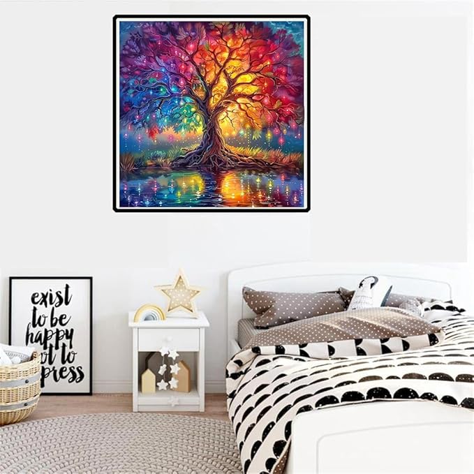 mrpwnle Tree of Life Diamond Art Kits for Adults-Diamond Painting Kits for Adults Beginners, 5D Full Drill Diamonds Painting, DIY Gem Art Crafts Kit Home Wall Decor Gifts 12x12inch