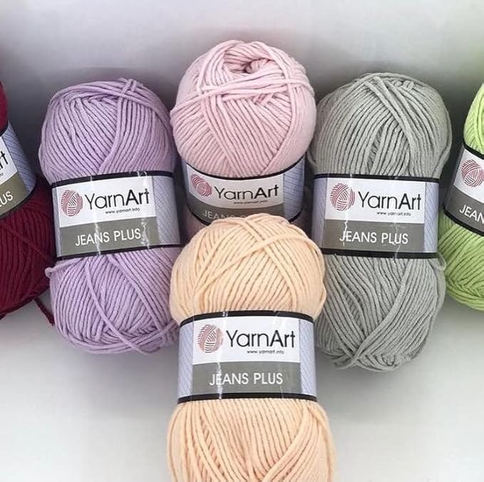 YarnArt J.Plus Cotton Blend Yarn - Knitting & Crochetting Soft Baby Yarn 55% Cotton 45% Acrylic, 100 g (3.5 oz), 160 m (174 yds), Weight : 4, (1 Skein) (69)
