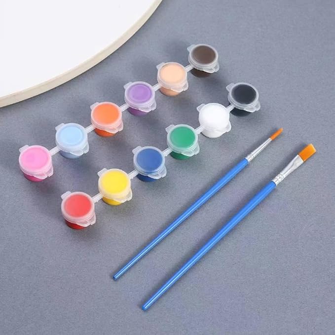 10 Pcs Wooden Easter Egg DIY Painting Kit ，Graffiti Art Crafts Spring Paint Your Own Easter Party Egg Statues ，Brushes Acrylic Paints Party Favor for Easter Spring Party Decorations