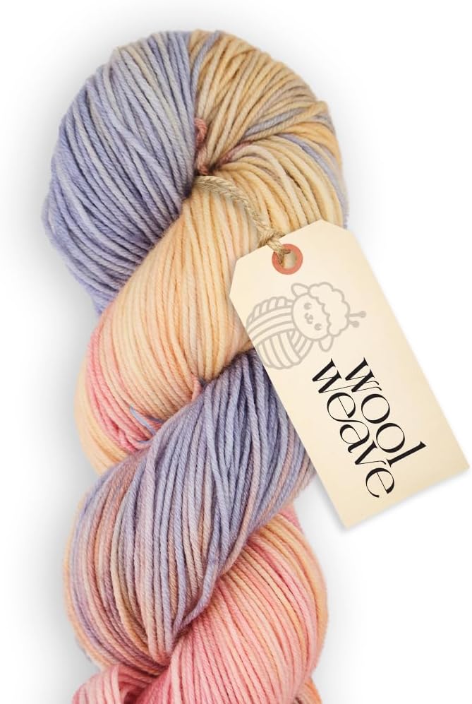 Superwash Merino Wool Yarn for Knitting & Crocheting - Premium Hand Dyed Variegated Yarn, 100gr, 240 Yards, Dk Weight - Luxurious, Soft & Durable