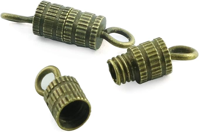 Barrel Screw Clasps 50PCS Bronze Screw Barrel Jewelry Necklace Bracelet Clasps Connectors 4x13.5mm