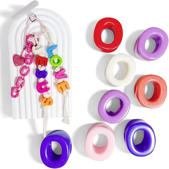 Maerolre 20Pcs Large Letter Beads, 20mm Big Acrylic Bubble Alphabet Beads, Colorful Plastic Beads for DIY Keychains, Jewelry Making, Phone Crafts Projects - O