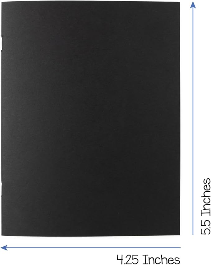 hygloss blank books - bulk 50 pack – 4.25" x 5.5" a6 black paperback blank books for kids to write stories, doodle, arts & crafts – plain drawing sketchbook, unlined journal, notebook without lines