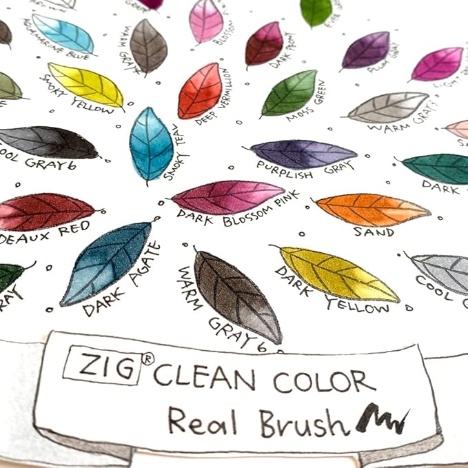 Kuretake ZIG Clean Color Real Brush, NEW 30 Colors with Flexible Brush Tips, Watercolor Pens for Painting, Drawing, Calligraphy and Brush Lettering for Artists and Beginner Painters, Made in Japan…