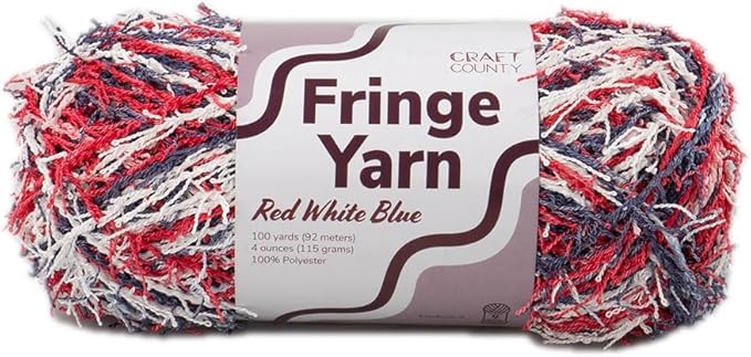 Craft County Fringe Yarn – Medium 4 Polyester Yarn for Scrubby Cloths, Personalized Gifts, and More!