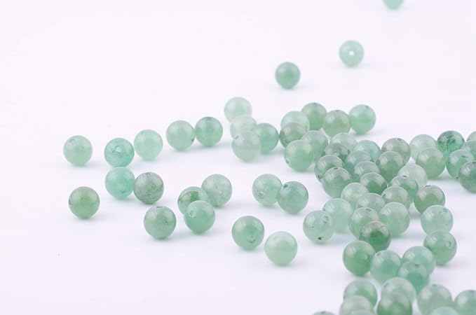 Natural Stone Beads 100pcs 8mm Green Aventurine Round Genuine Real Stone Beading Loose Gemstone DIY Charm Smooth Beads for Bracelet Necklace Earrings Jewelry Making (Green Aventurine, 8mm)