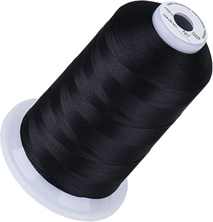 Simthread 5500Yds Embroidery Thread, 5000M High-Yardage 40WT 100% Polyester Thread – 170+ Vivid Colors, High-Speed Rated – Compatible with Brother, Singer, Janome & More - Dark Grey 707