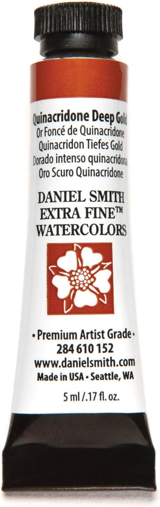 Daniel Smith Extra Fine Watercolor Paint, 5ml Tube, Quinacridone Deep Gold, 284610152