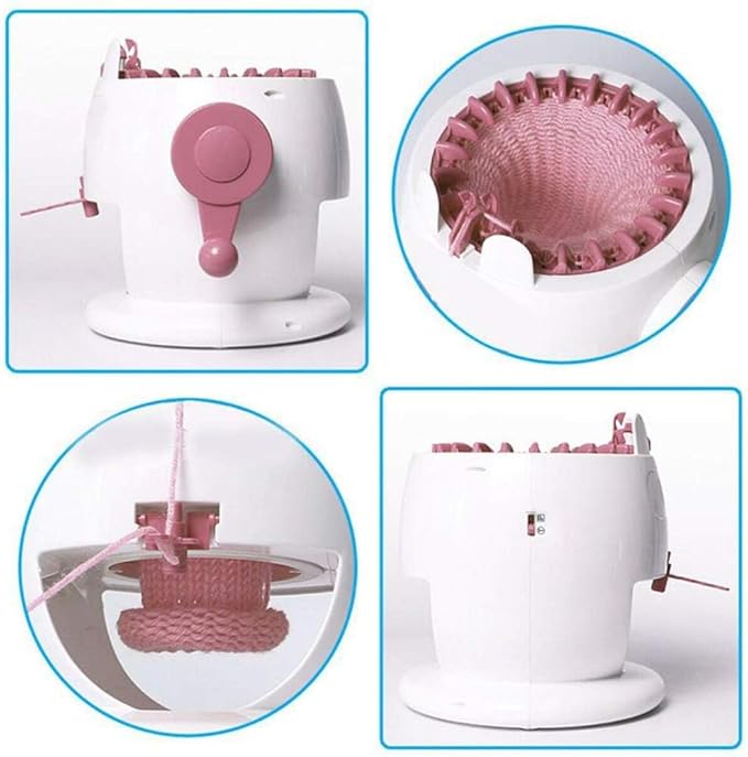 SENTRO 22 Needles Knitting Machine with Electric Adapter, Knitting Board Rotating Double Loom with Crank Handle Adapter Hex Steel Bit for Automatic Knit