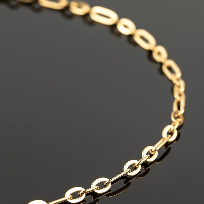 UMAOKANG 16.4 Feet Gold Plated Chain for Jewelry Making Stainless Steel Paperclip Chain Necklace Bracelet DIY Jewelry Supplies Findings