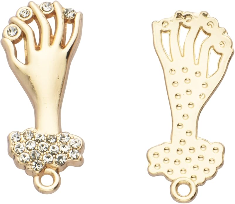 Pack of 20 Rhinestone Charms Gold Plated Pendants Pave Crystal Accessories for Necklace Bracelet Jewelry Making DIY Crafting